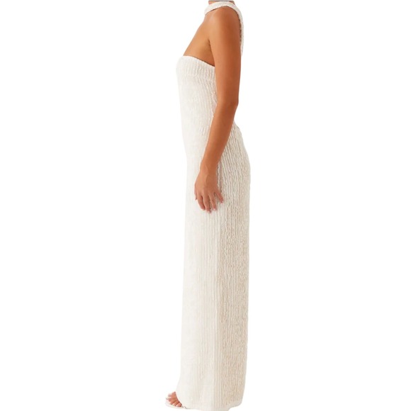 Peppermayo Sadie Maxi Dress Ivory 10 Strapless Open Back New With Tags - Picture 4 of 8